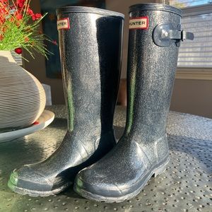 Navy/Glitter Hunter Kids Boots